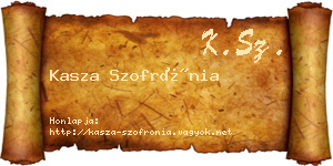 Kasza Szofrónia névjegykártya